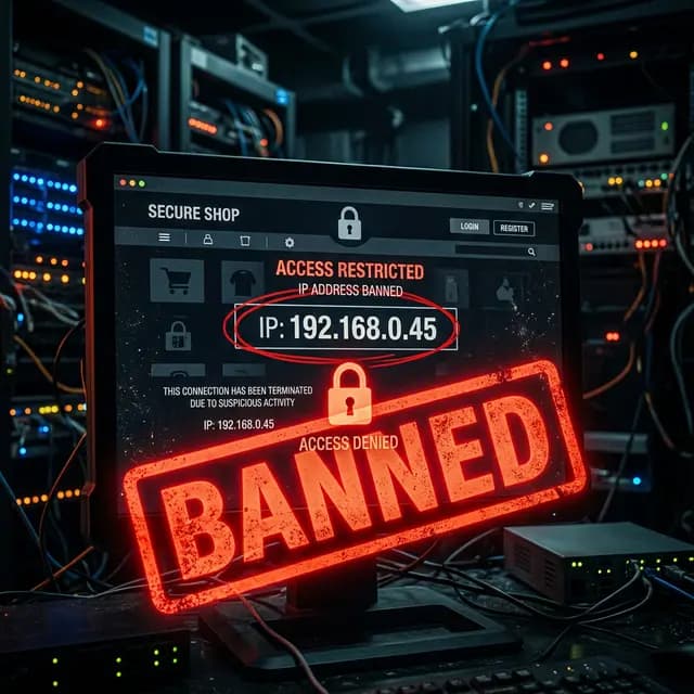 E-commerce shopping cart trapped behind a digital lock and chains