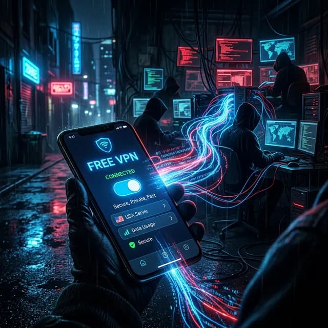 Data violently siphoning out of a smartphone running a free VPN app